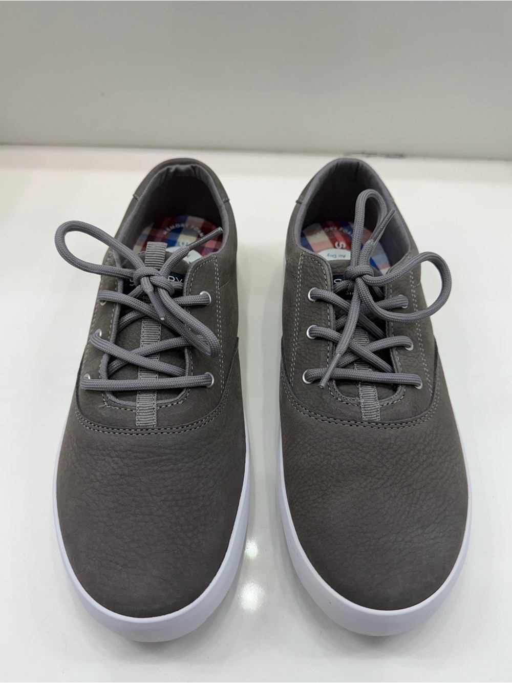 Sperry Men's Gray Lace-Up Sneakers with White Sole